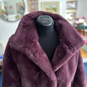 Plush Purple Faux Fur Coat